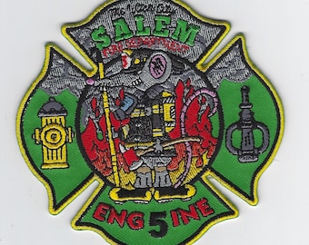 Massachusetts Salem Fire Department Patch Engine 5 Halloween Witch (4&quot;)