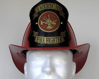 Texaco Helmet Traditional American Firefighter Red FREE SHIPPING Please read description