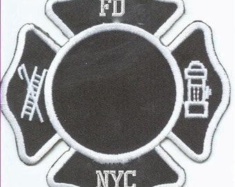 New York City Fire Department Black Maltese Patch