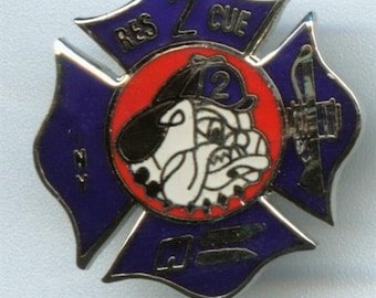 New York City Fire Department Bulldog Rescue 2 Lapel Pin (1")