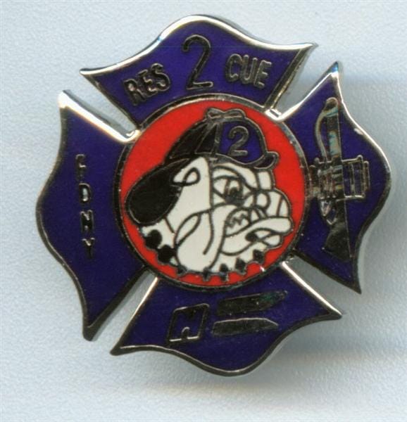 New York City Fire Department Bulldog Rescue 2 Lapel Pin (1")