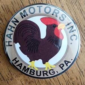 PA Pennsylvania Hamburg Hahn Motors Auto Automotive Button (2")