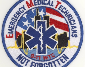91101 EMT EMS Emergency Medical Technician Not Forgotten Patch (4&quot;)
