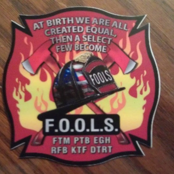 FOOLS Fraternal Order of Leatherheads ftm ptb egh rfb ktf dtrt Decal (4")