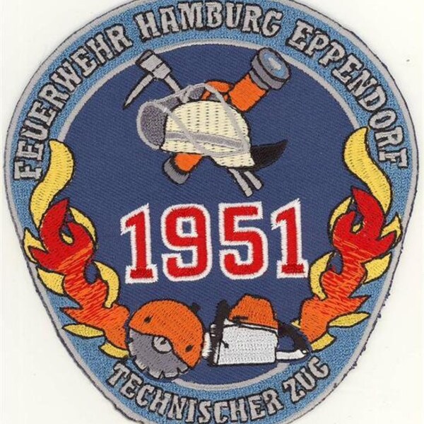 Germany Hamburg 1951 Fire Dept Feuerwehr Eppendorf Patch