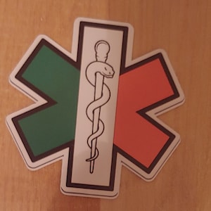 Irish Flag EMS Star of Life Decal 4&quot;