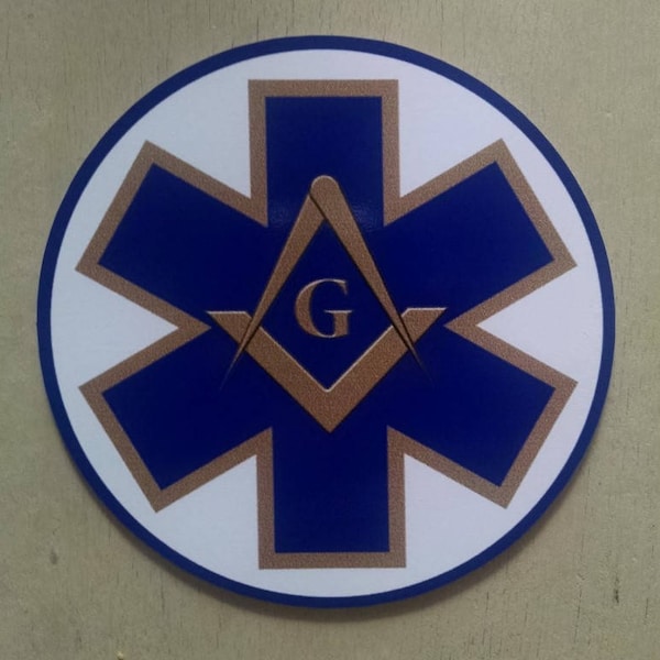 Masonic Paramedic EMS Star Of Life Decal (4")