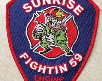 Florida Sunrise Fire Dept Rescue Engine 59 Irish Leprechaun Patch (New version)