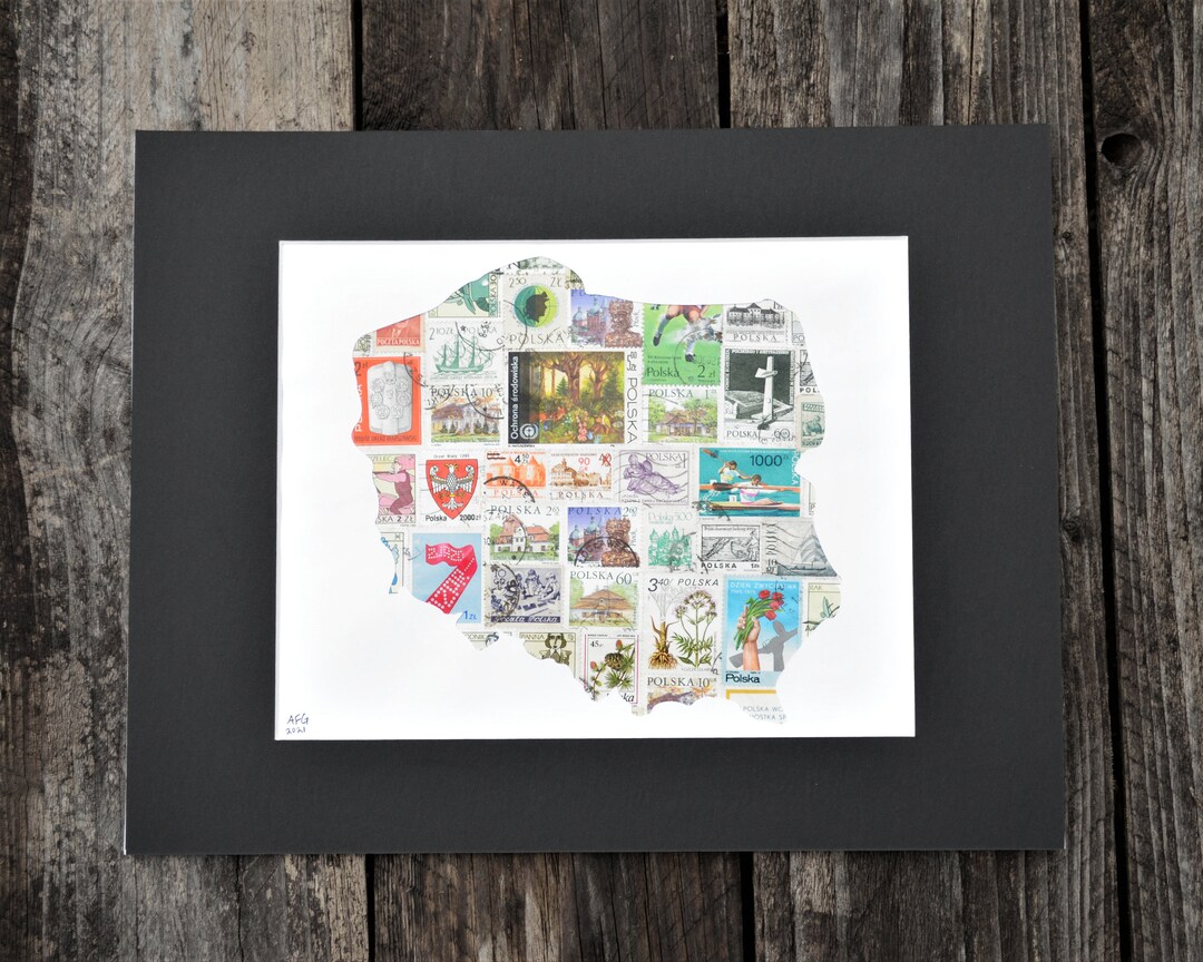 Poland Stamp Collection, Postage Stamp Art Gift Idea for Collector