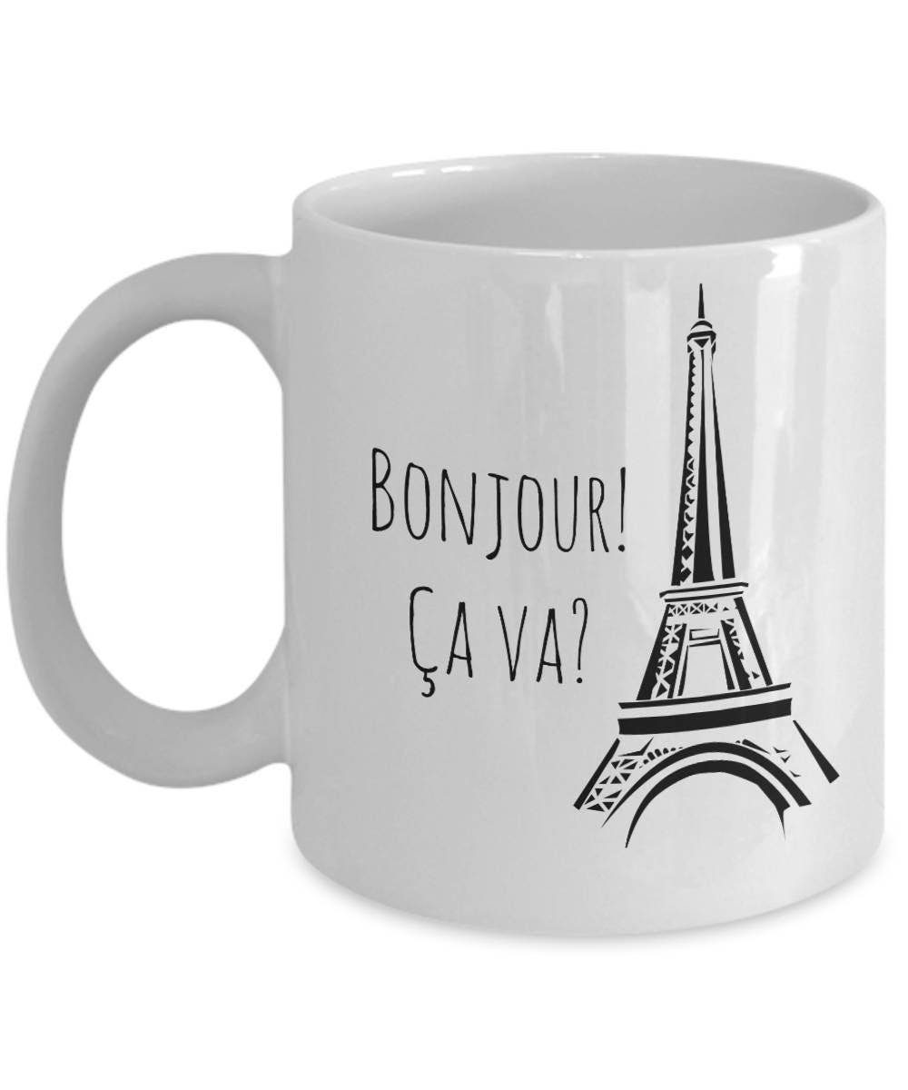 Paris Gifts Eiffel Tower Gifts Bonjour Mug Mugs From Etsy