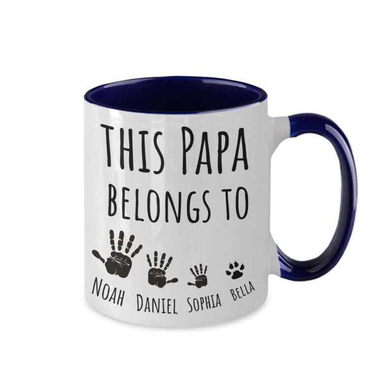 PERSONALIZED Papa Gift Mug Twotone Mugs for Grandad Etsy