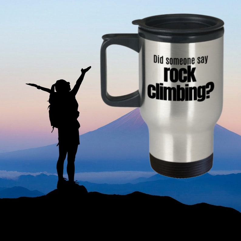 travel mug rock climbing