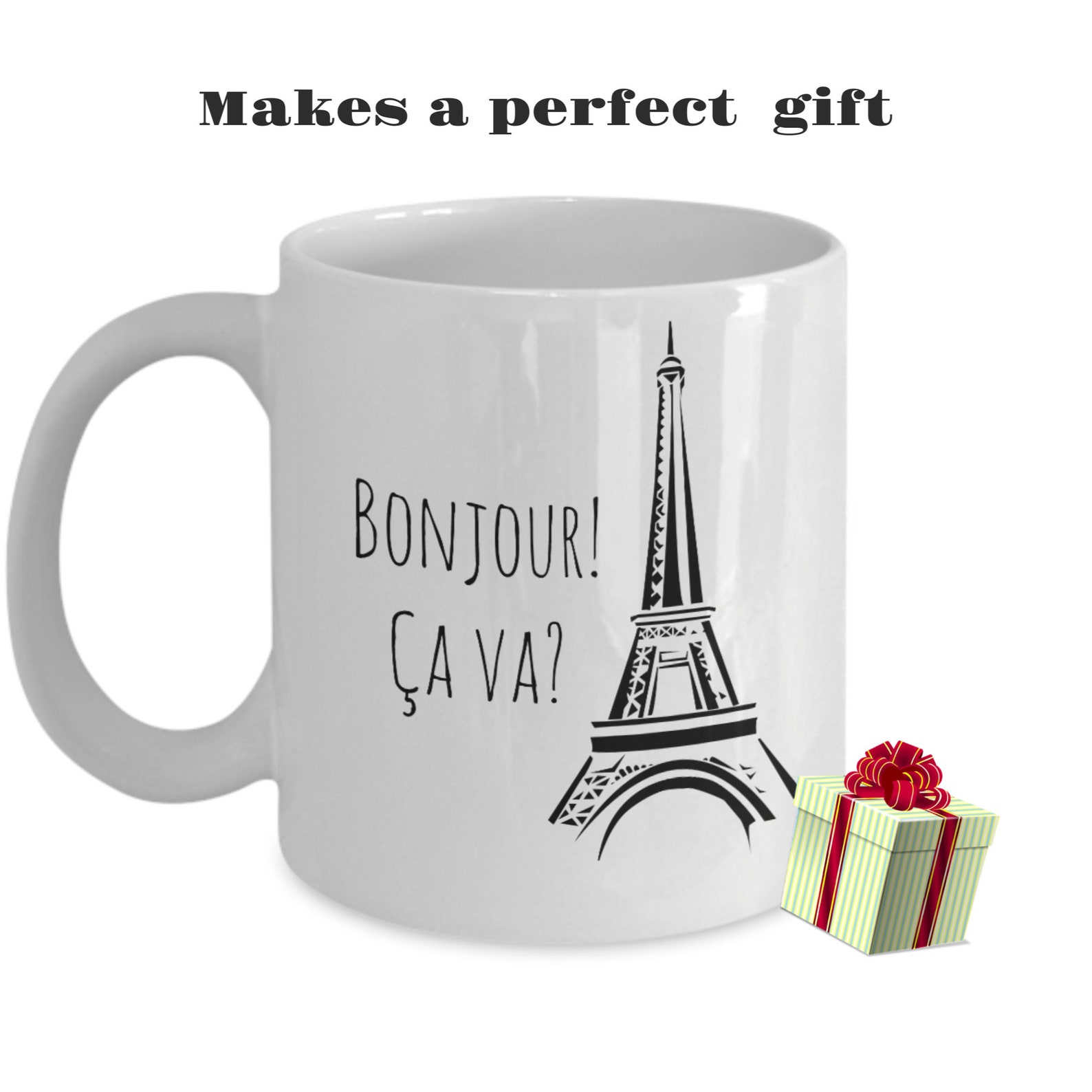 Paris Gifts Eiffel Tower Gifts Bonjour Mug Mugs From Etsy