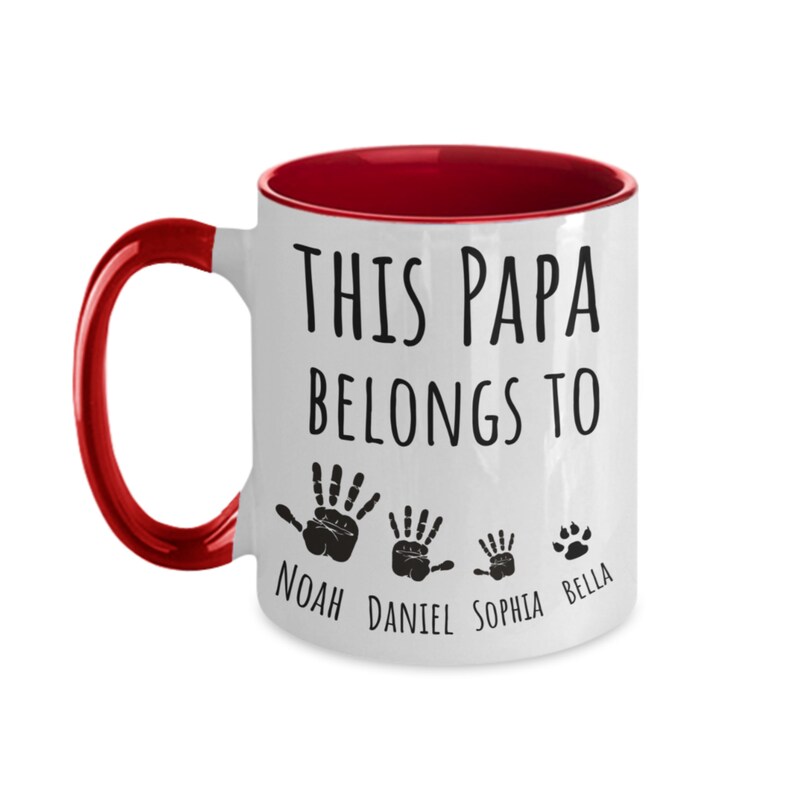 PERSONALIZED Papa Gift Mug Twotone Mugs for Grandad Etsy