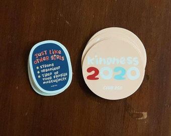 Vote 2020 Election Sticker Kindness 2020 Bernie 2020 Just Like Other Girls Sticker Feminist sticker Democrat Sticker Girl Power Sticker