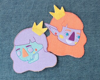 Die If I Want To Patch Set - Skeleton Girl - Skelly Girl - Skeleton Queen - Skull Patch - Goth Patch - Pastel Goth - Depressed - Large Patch