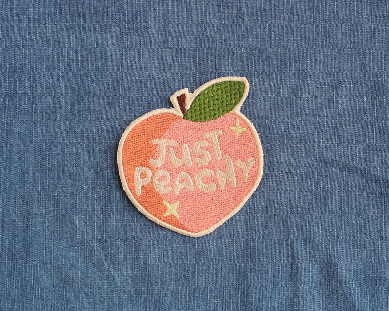 Just Peachy Back Patch Peach Patch Peach Emoji Patch Etsy