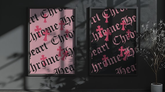 Chrome Heart Two Set Pinkish Prints - Etsy