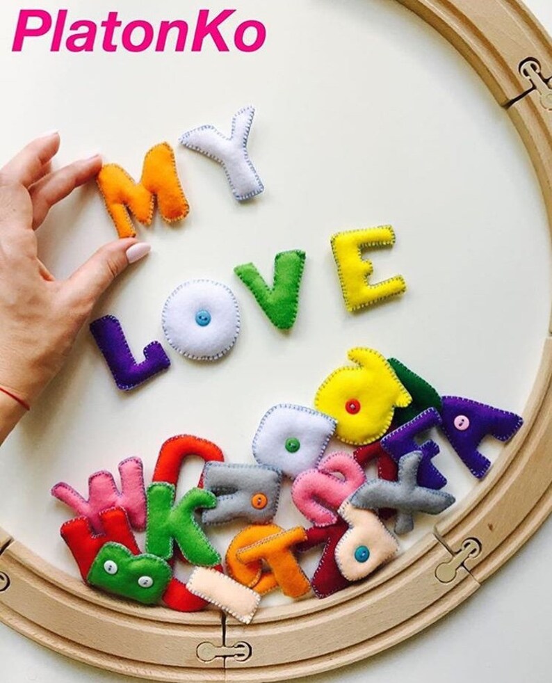 Sewing letters pattern pdf for instant download Felt alphabet Etsy