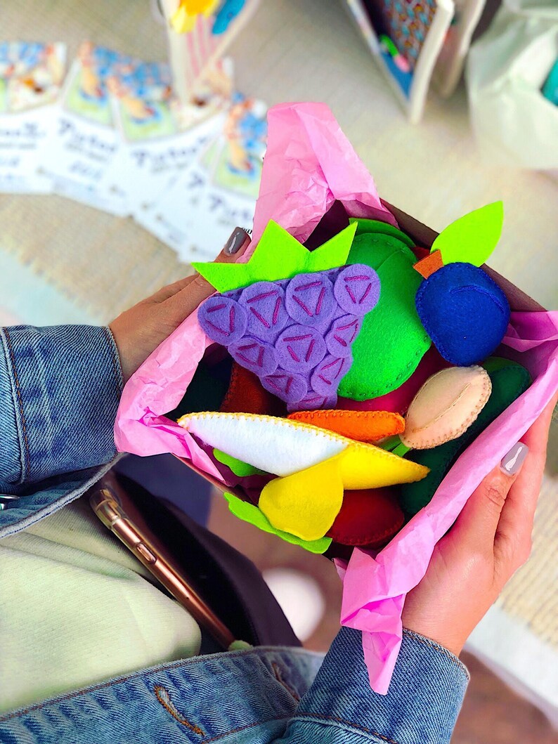 Stuffed FRUIT and VEGETABLE FELT play toys Pretend play food Etsy