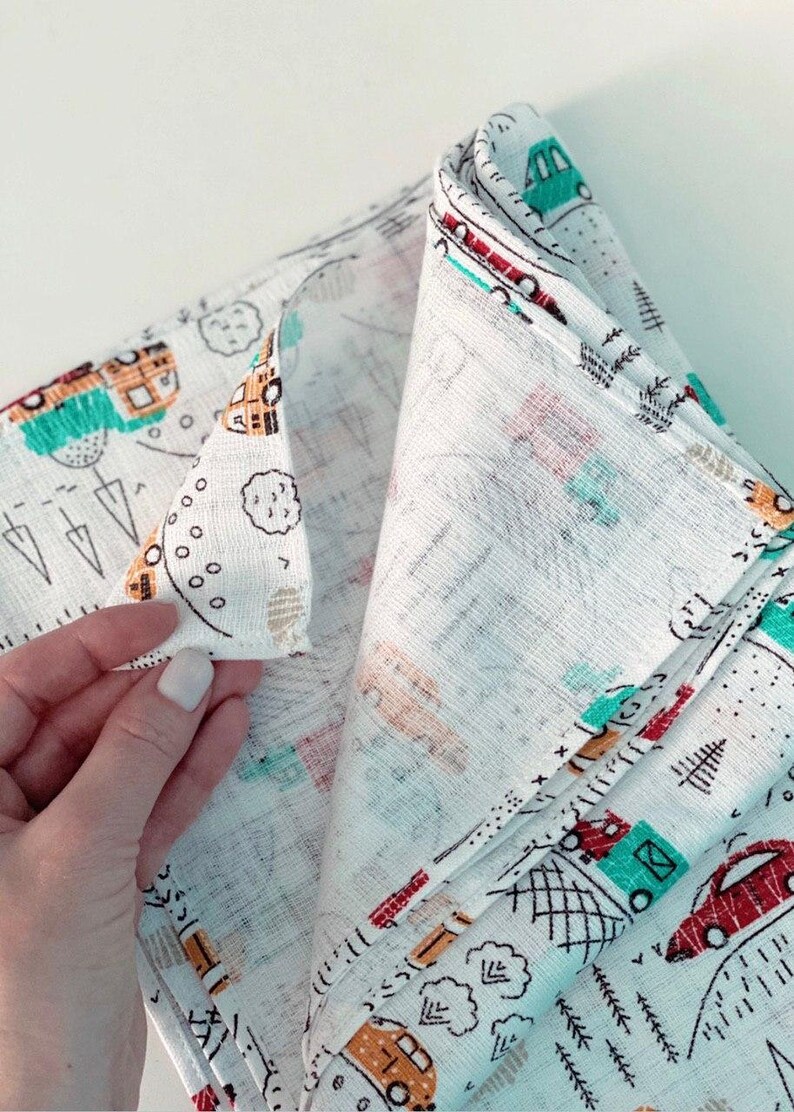 COLORFUL MUSLIN SWADDLE Muslin square with cars fabric Etsy