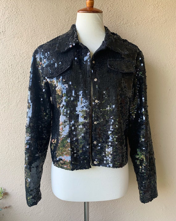 Black Sequin Jacket - image 1