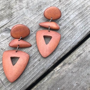 Wood Drop Earrings