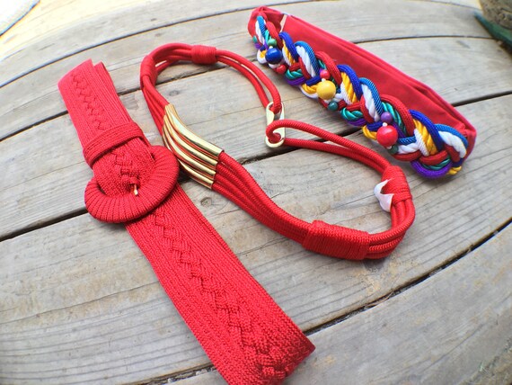 Red and Gold Vintage Belt - image 4