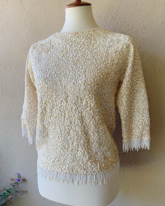 Creamsicle Sequin Top