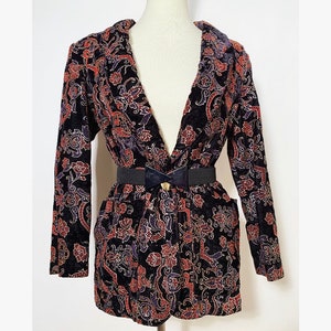 Blazer floral métallique