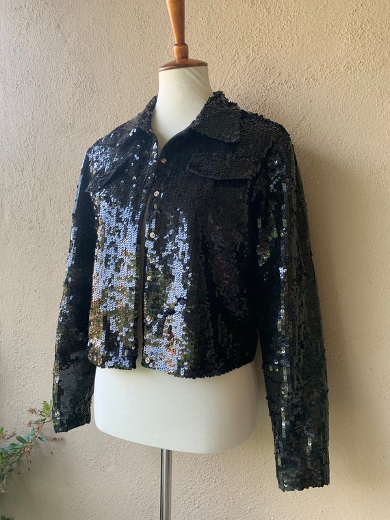 Black Sequin Jacket - image 4