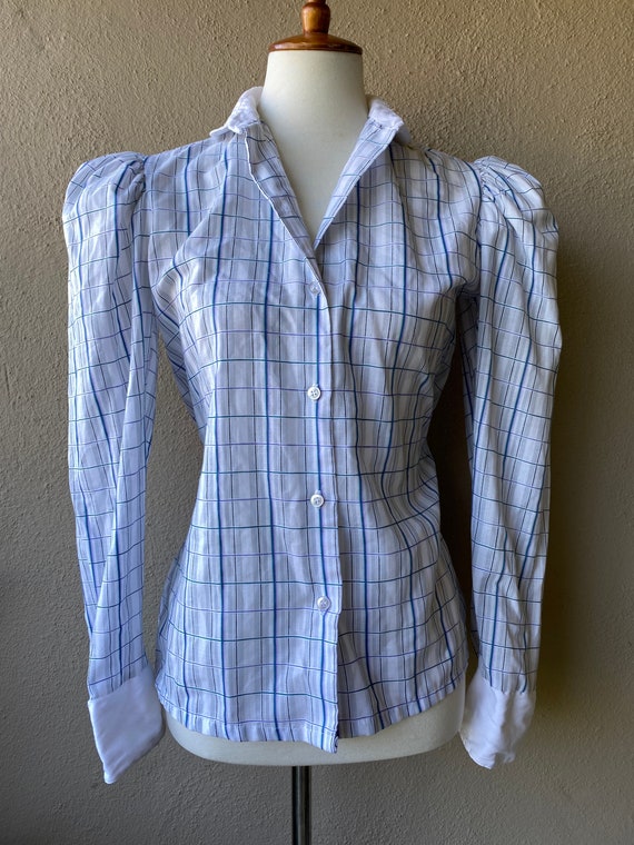 Plaid Puff Sleep Top - image 6