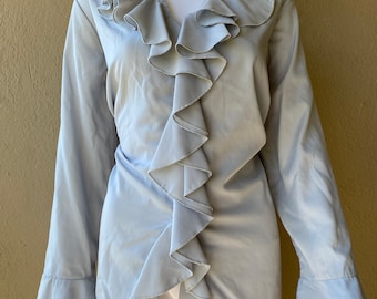 Grey Ruffle Blouse