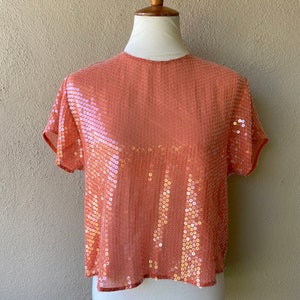 Peach Sequin Top