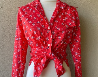 60s Floral Blouse