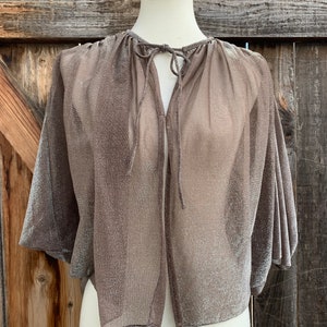 Vintage Metallic Cape Blouse image 2