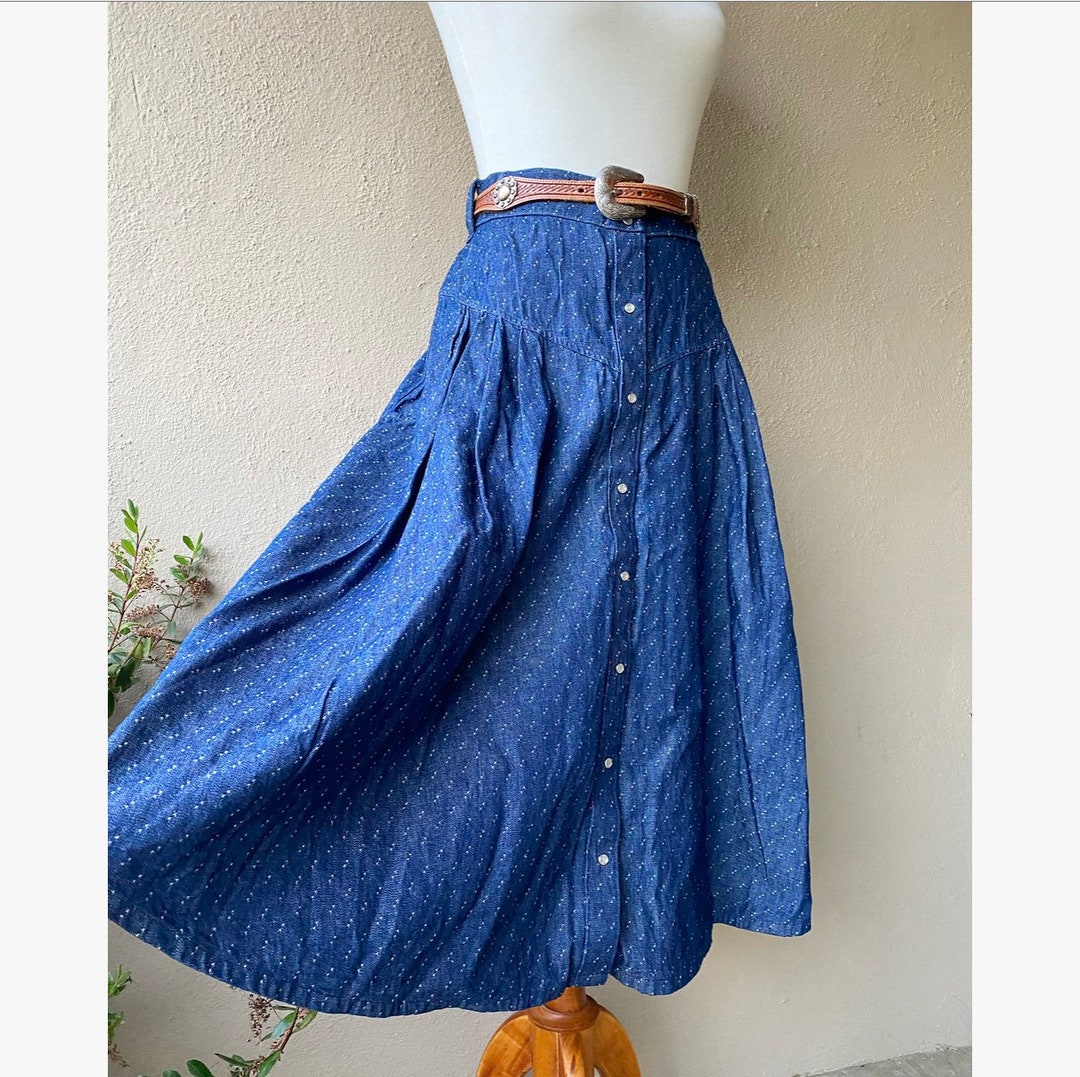 Denim Button Down Skirt - Etsy