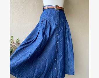 Denim Button Down Skirt