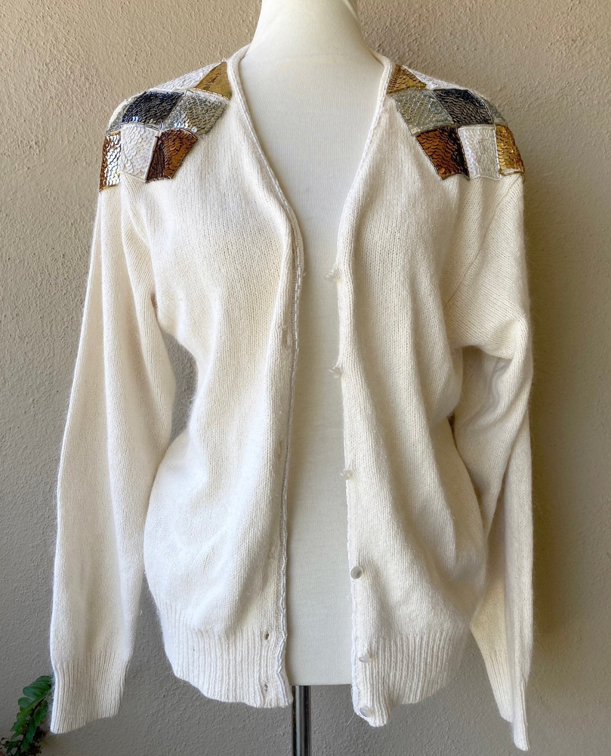 Sequin Shoulder Cardigan - Etsy