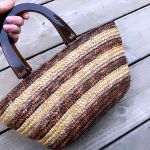 Striped Woven Tote