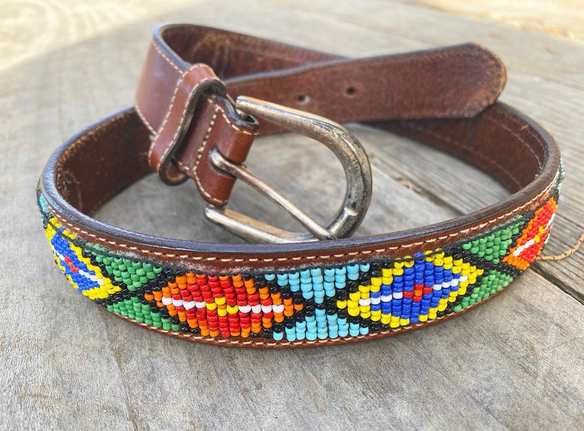 beaded tie belt