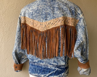 Denim Fringe Jacket - Etsy
