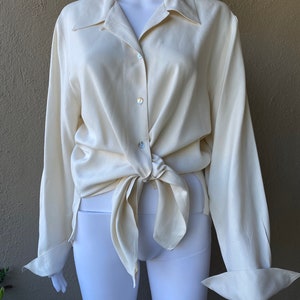 Ivory Silk Print Top