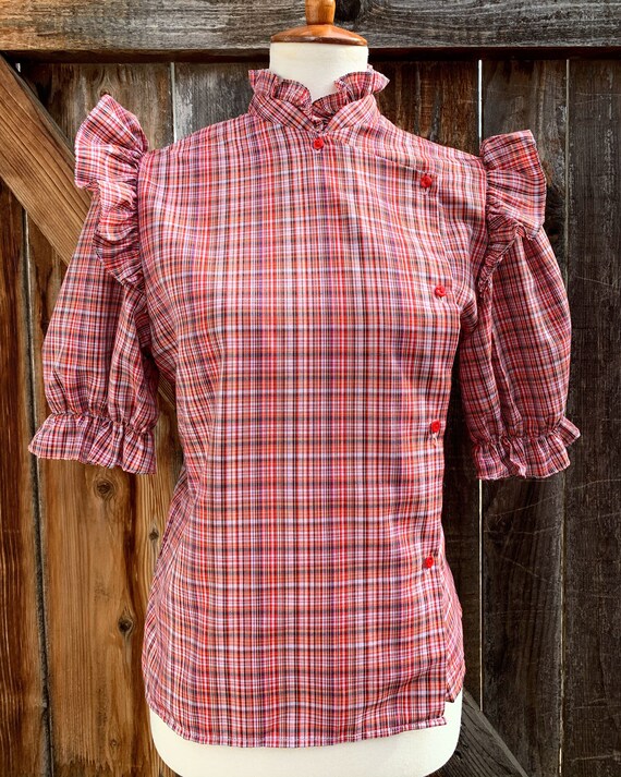 Plaid Ruffle Top