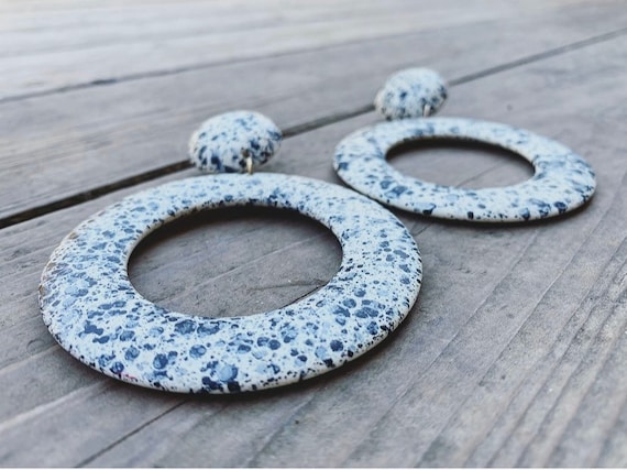 Speckled Hoop Earrings