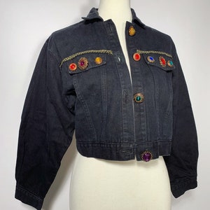 80s Black Jean Jacket