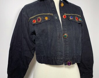 Veste Jean Noire des années 80