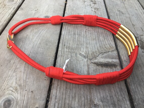 Red and Gold Vintage Belt - image 5