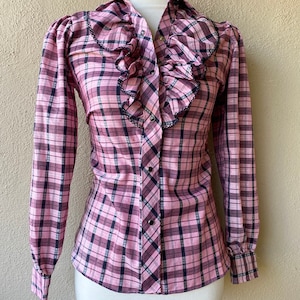 Pink Western Ruffle Top