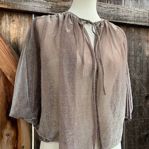 Vintage Metallic Cape Blouse